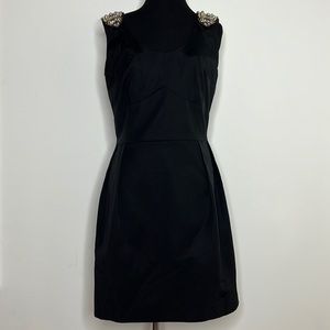 KIRRIBILLA Black Embellished Shoulder Dress 8